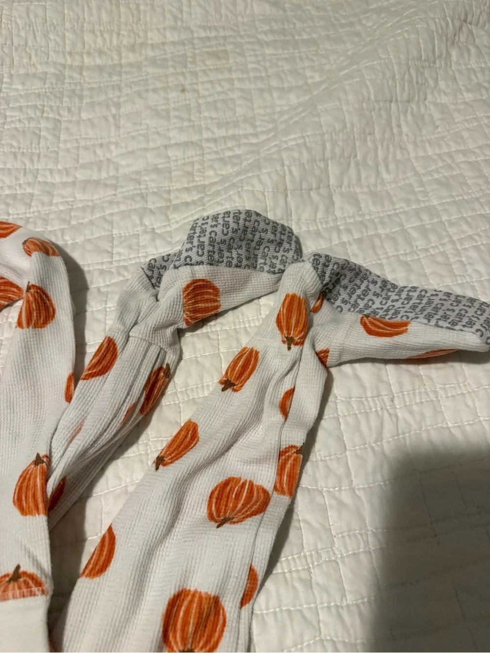 Carter's White Kids Pajama Set with Orange Pumpkin Print